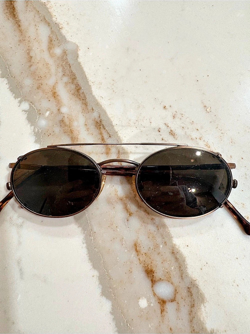 Giorgio Armani 192 912 Vintage Oval Sunglasses Brown & Black